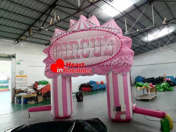 Pink White Circus Arch 15ft Height