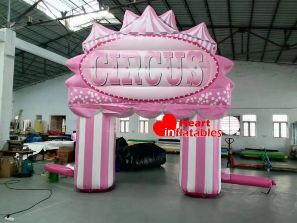 Pink White Circus Arch 15ft Height