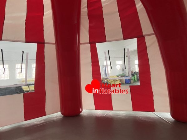 Six Doors Red White Tent 7.5m x 7.5m