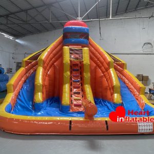 15ft Orange Dual Lane Water Slide