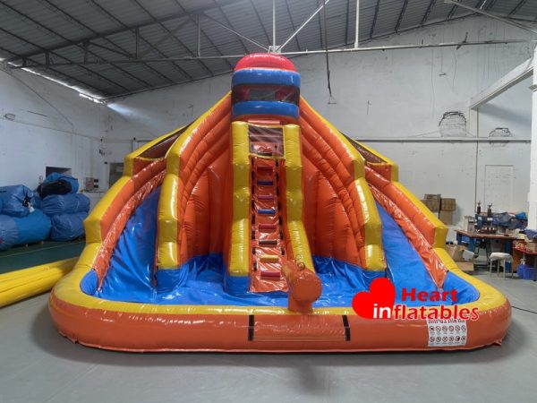 15ft Orange Dual Lane Water Slide