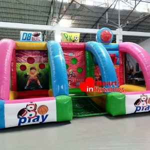 Inflatable Booth Rugby Football Basketball Games 3in1