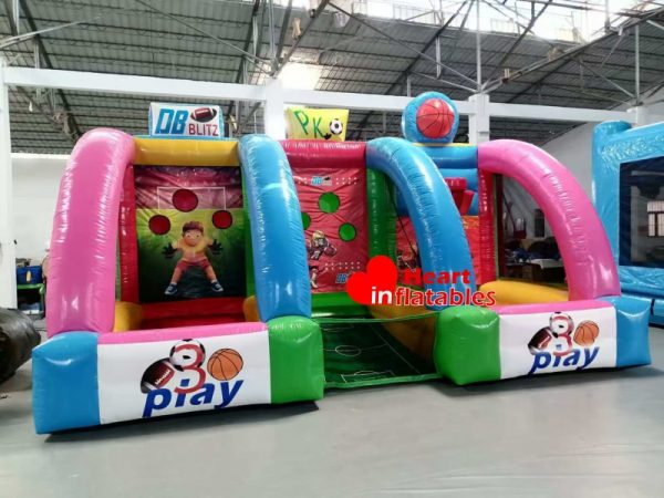 Inflatable Booth Rugby Football Basketball Games 3in1