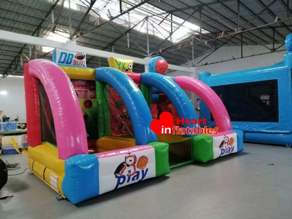 Inflatable Booth Rugby Football Basketball Games 3in1