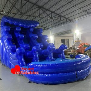 18ft Marble Blue Dual Lane Water Slide