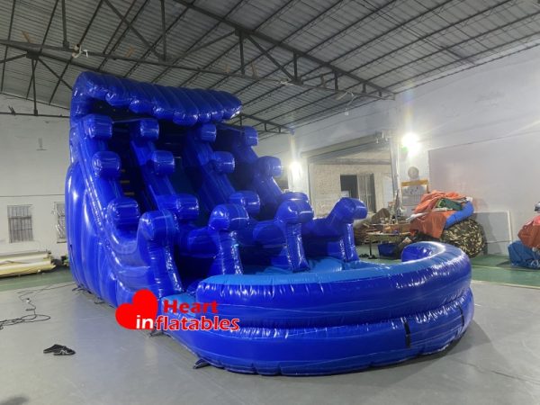 18ft Marble Blue Dual Lane Water Slide