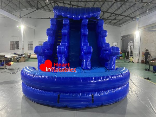 18ft Marble Blue Dual Lane Water Slide