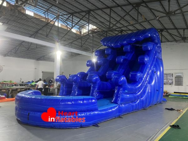 18ft Marble Blue Dual Lane Water Slide