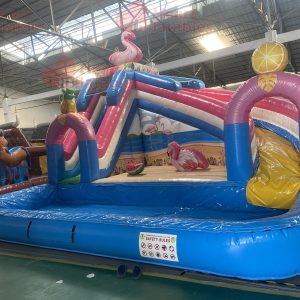 16ft Flamingo Island Single Lane Water Slide