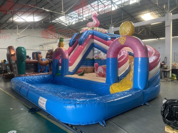 16ft Flamingo Island Single Lane Water Slide