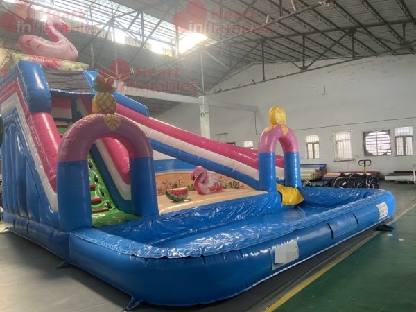 16ft Flamingo Island Single Lane Water Slide